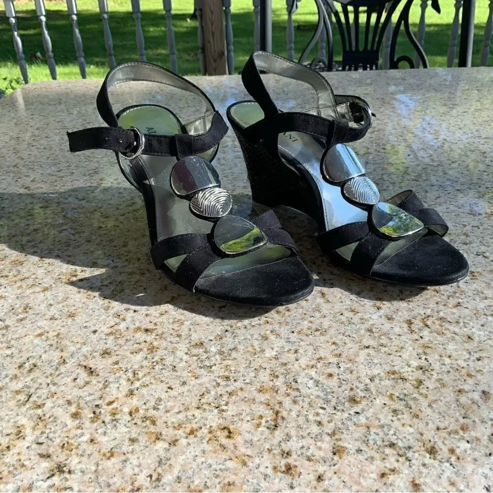 Alfani Black & Silver Wedge Shoes